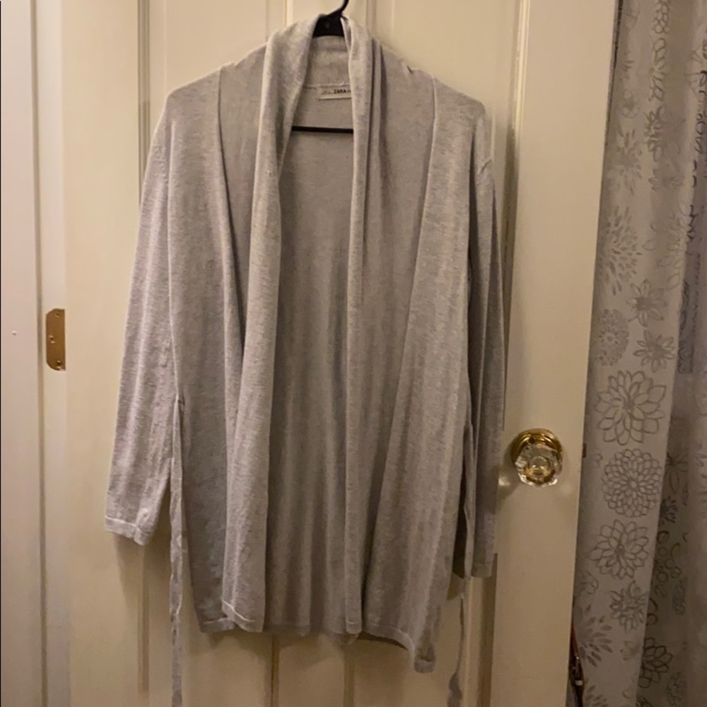 Long gray cardigan